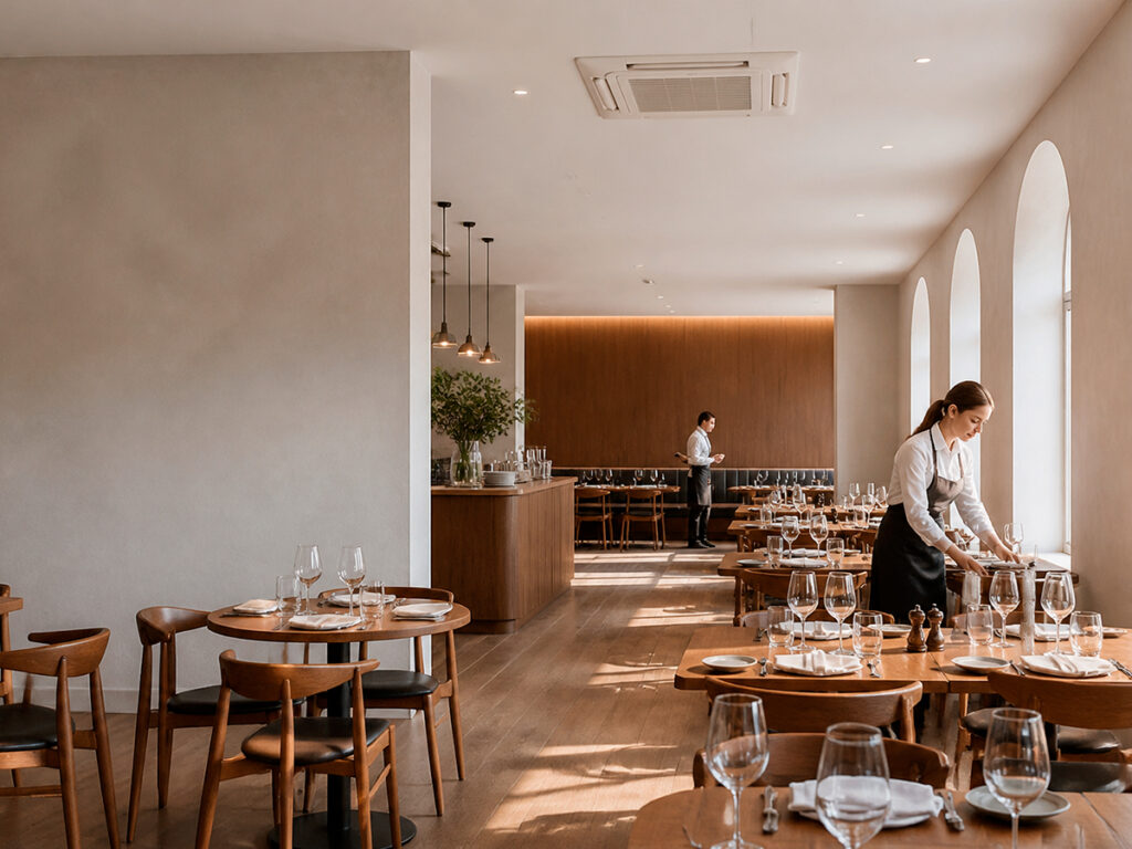 Klimaanlæg i restaurant og café
